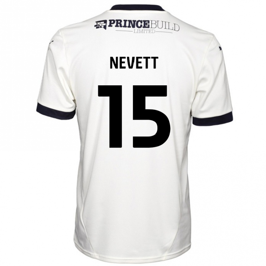 Kids Football George Nevett #15 Off White Black Away Jersey 2024/25 T-Shirt Australia