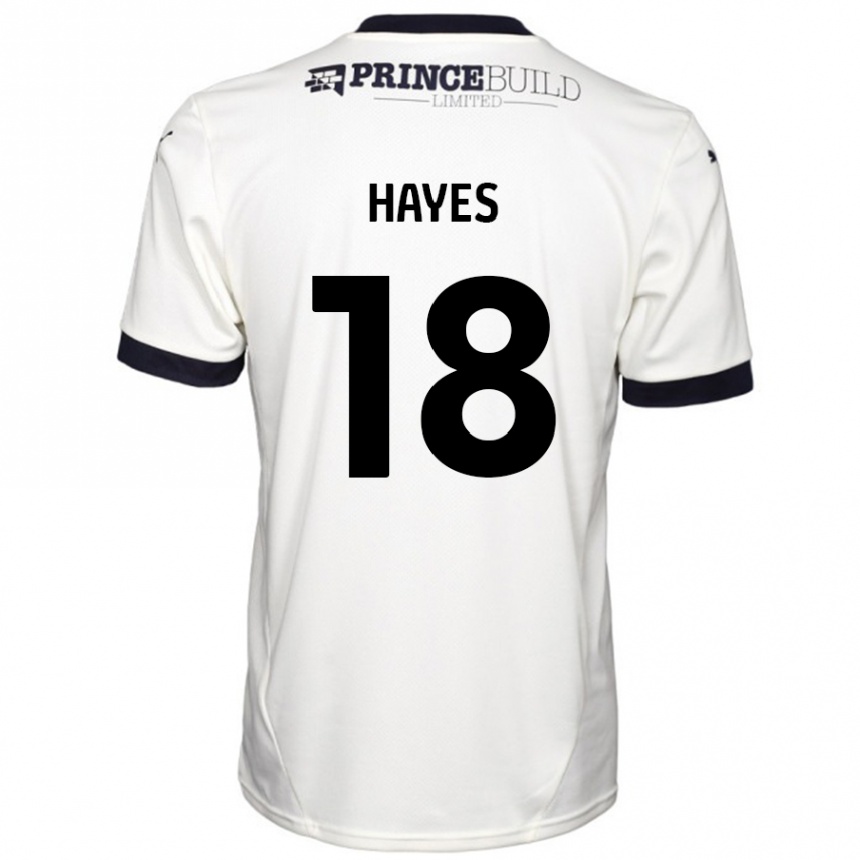 Kids Football Cian Hayes #18 Off White Black Away Jersey 2024/25 T-Shirt Australia