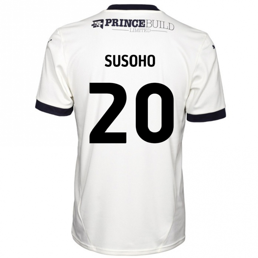 Kids Football Mahamadou Susoho #20 Off White Black Away Jersey 2024/25 T-Shirt Australia