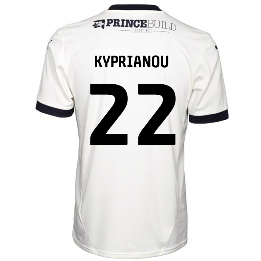 Kids Football Hector Kyprianou #22 Off White Black Away Jersey 2024/25 T-Shirt Australia