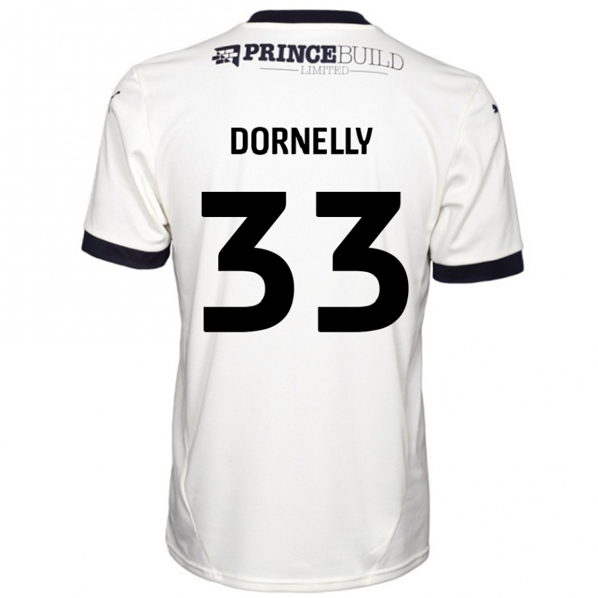 Kids Football James Dornelly #33 Off White Black Away Jersey 2024/25 T-Shirt Australia