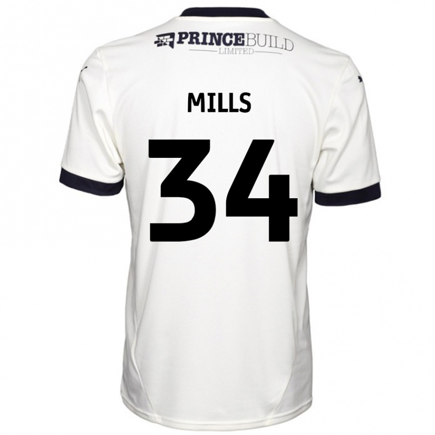 Kids Football Harley Mills #34 Off White Black Away Jersey 2024/25 T-Shirt Australia