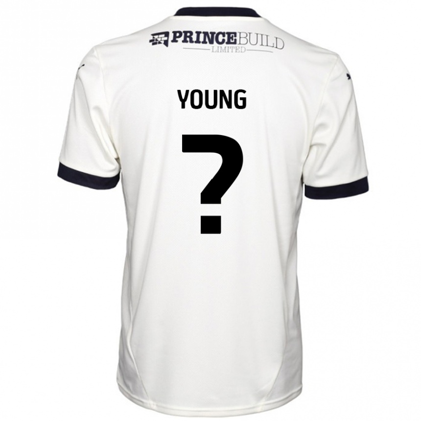 Kids Football Tyler Young #0 Off White Black Away Jersey 2024/25 T-Shirt Australia