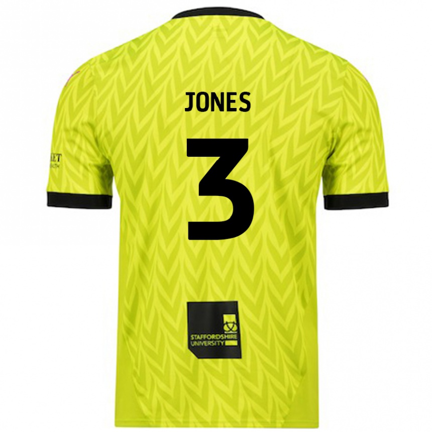 Kids Football Dan Jones #3 Fluorescent Green Away Jersey 2024/25 T-Shirt Australia