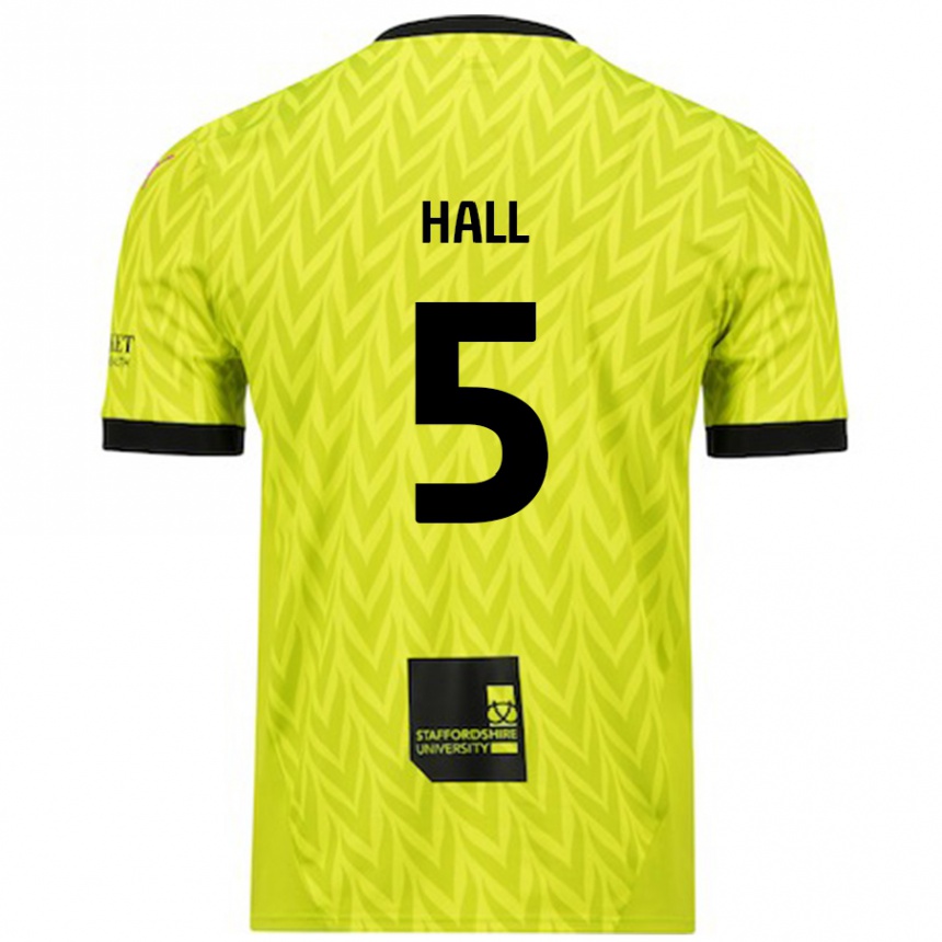 Kids Football Connor Hall #5 Fluorescent Green Away Jersey 2024/25 T-Shirt Australia