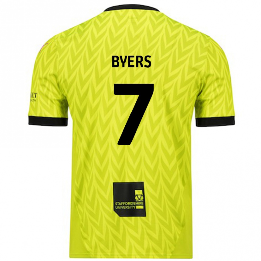 Kids Football George Byers #7 Fluorescent Green Away Jersey 2024/25 T-Shirt Australia