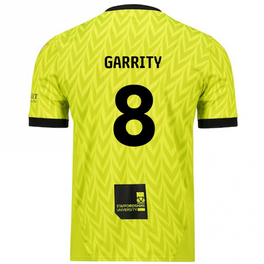 Kids Football Ben Garrity #8 Fluorescent Green Away Jersey 2024/25 T-Shirt Australia