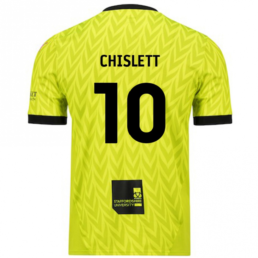 Kids Football Ethan Chislett #10 Fluorescent Green Away Jersey 2024/25 T-Shirt Australia