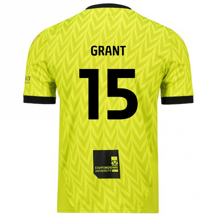 Kids Football Conor Grant #15 Fluorescent Green Away Jersey 2024/25 T-Shirt Australia