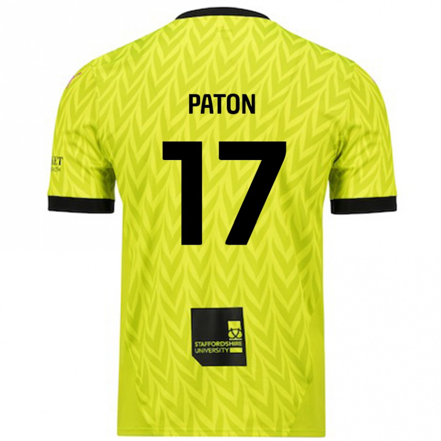 Kids Football Ruari Paton #17 Fluorescent Green Away Jersey 2024/25 T-Shirt Australia