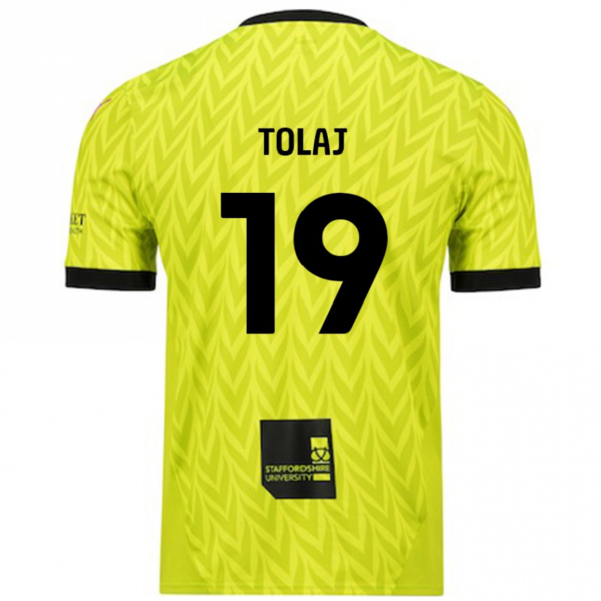 Kids Football Lorent Tolaj #19 Fluorescent Green Away Jersey 2024/25 T-Shirt Australia