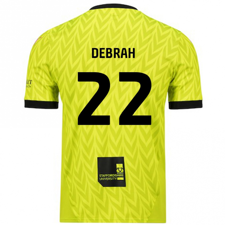 Kids Football Jesse Debrah #22 Fluorescent Green Away Jersey 2024/25 T-Shirt Australia