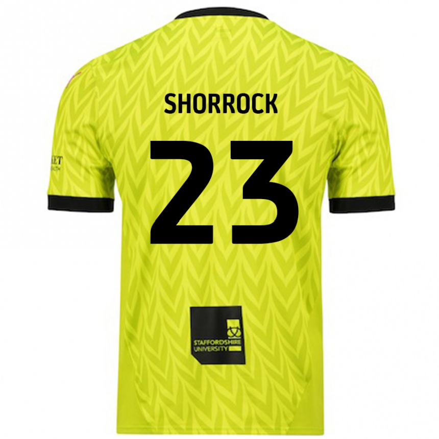 Kids Football Jack Shorrock #23 Fluorescent Green Away Jersey 2024/25 T-Shirt Australia