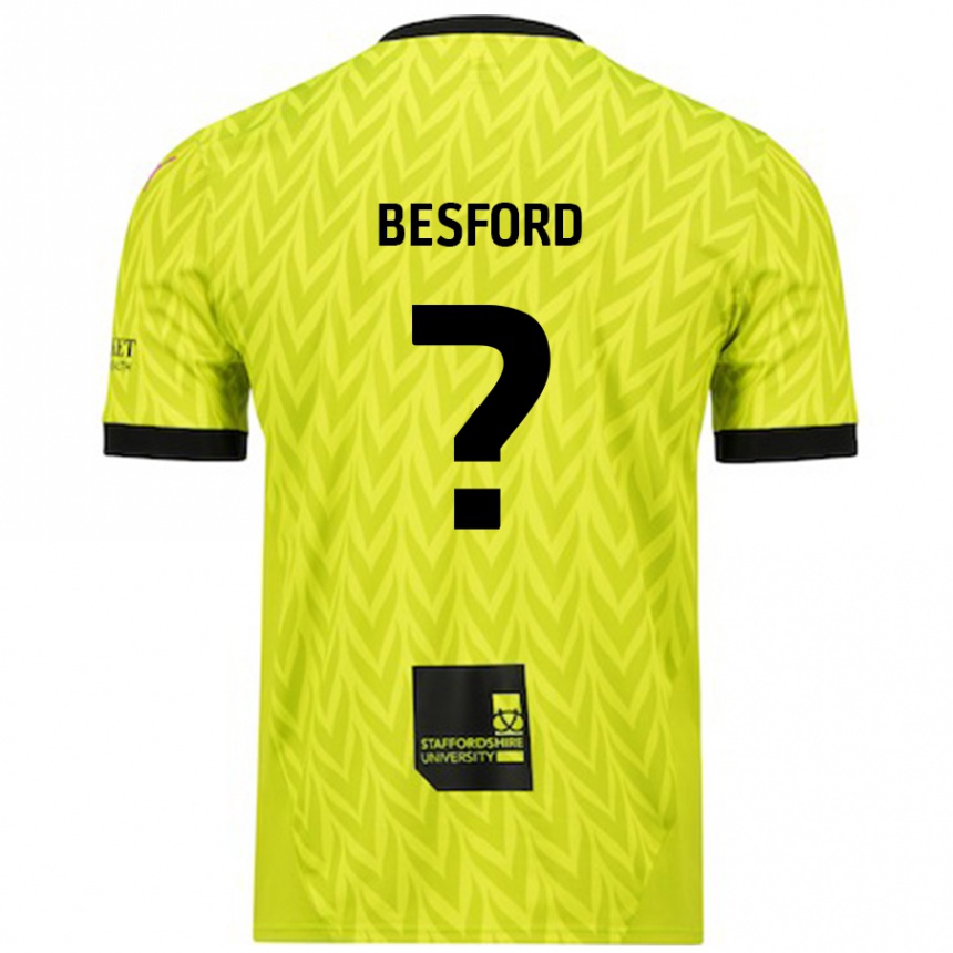 Kids Football Callum Besford #0 Fluorescent Green Away Jersey 2024/25 T-Shirt Australia