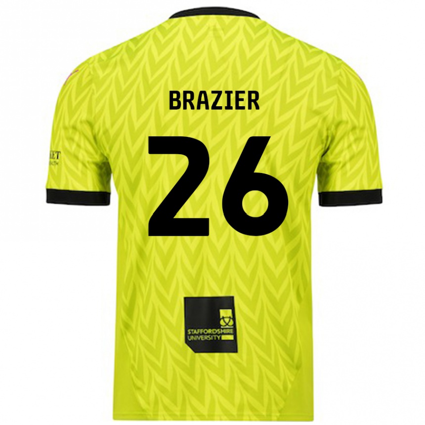 Kids Football Liam Brazier #26 Fluorescent Green Away Jersey 2024/25 T-Shirt Australia