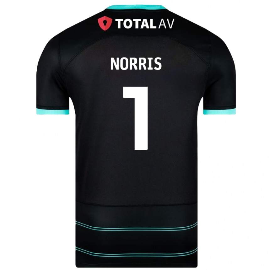 Kids Football Will Norris #1 Black Away Jersey 2024/25 T-Shirt Australia