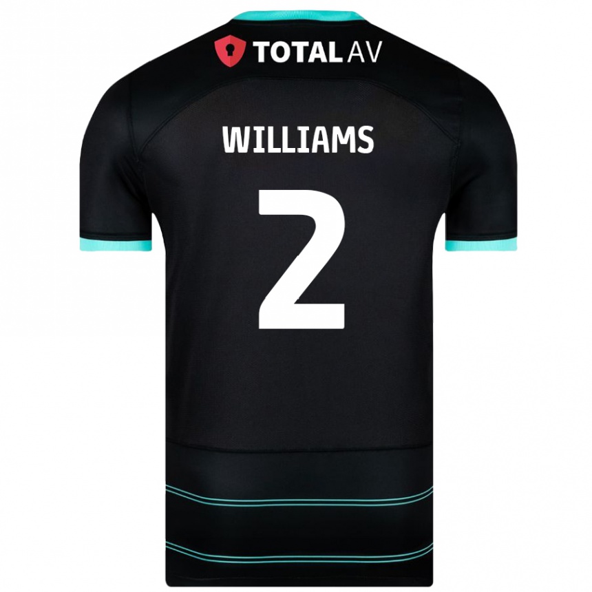 Kids Football Jordan Williams #2 Black Away Jersey 2024/25 T-Shirt Australia