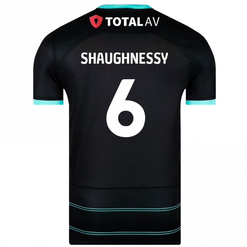 Kids Football Conor Shaughnessy #6 Black Away Jersey 2024/25 T-Shirt Australia