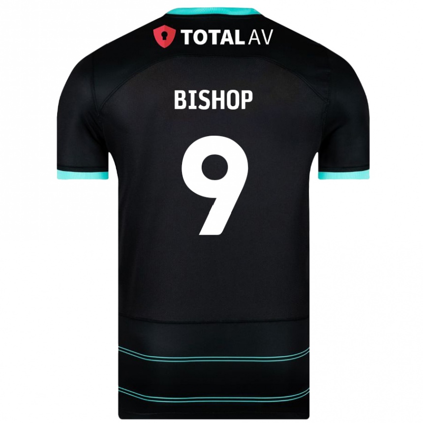 Kids Football Colby Bishop #9 Black Away Jersey 2024/25 T-Shirt Australia