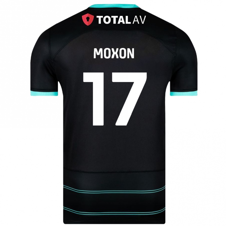 Kids Football Owen Moxon #17 Black Away Jersey 2024/25 T-Shirt Australia