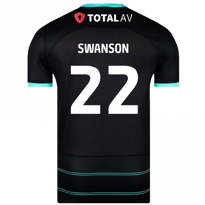 Kids Football Zak Swanson #22 Black Away Jersey 2024/25 T-Shirt Australia