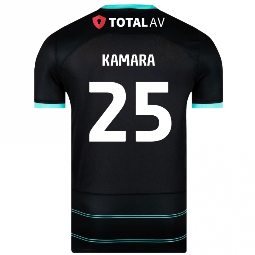 Kids Football Abdoulaye Kamara #25 Black Away Jersey 2024/25 T-Shirt Australia