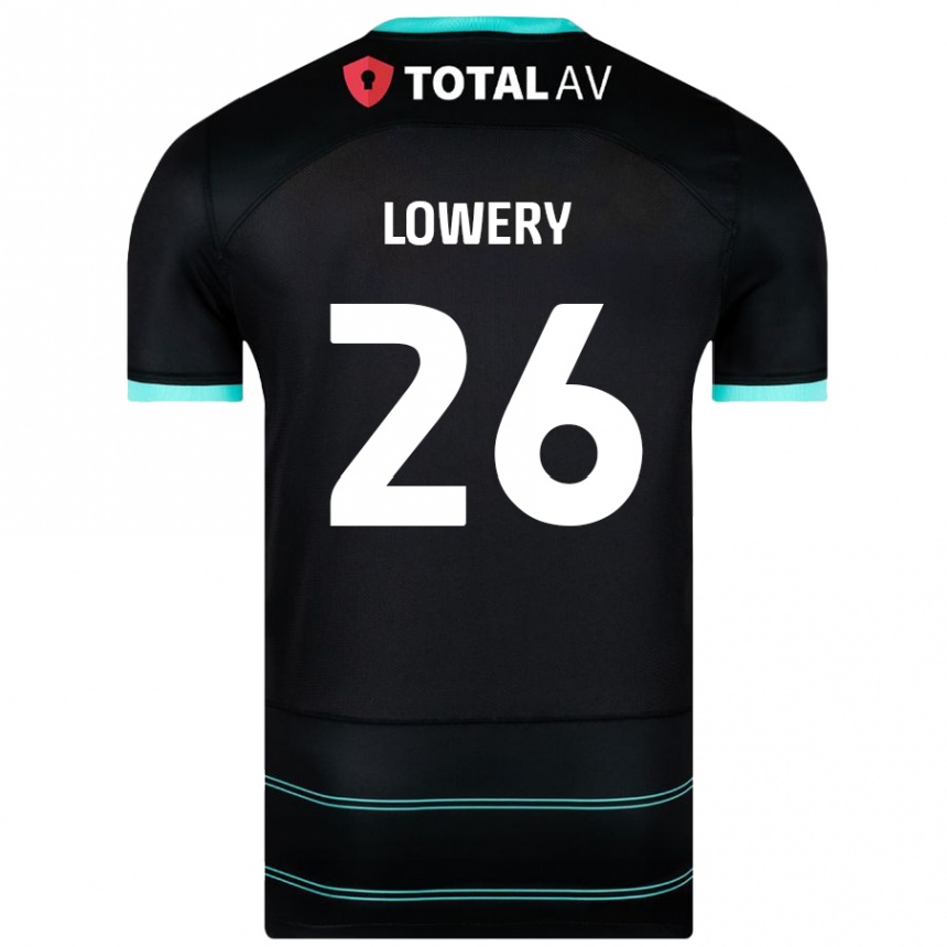 Kids Football Tom Lowery #26 Black Away Jersey 2024/25 T-Shirt Australia