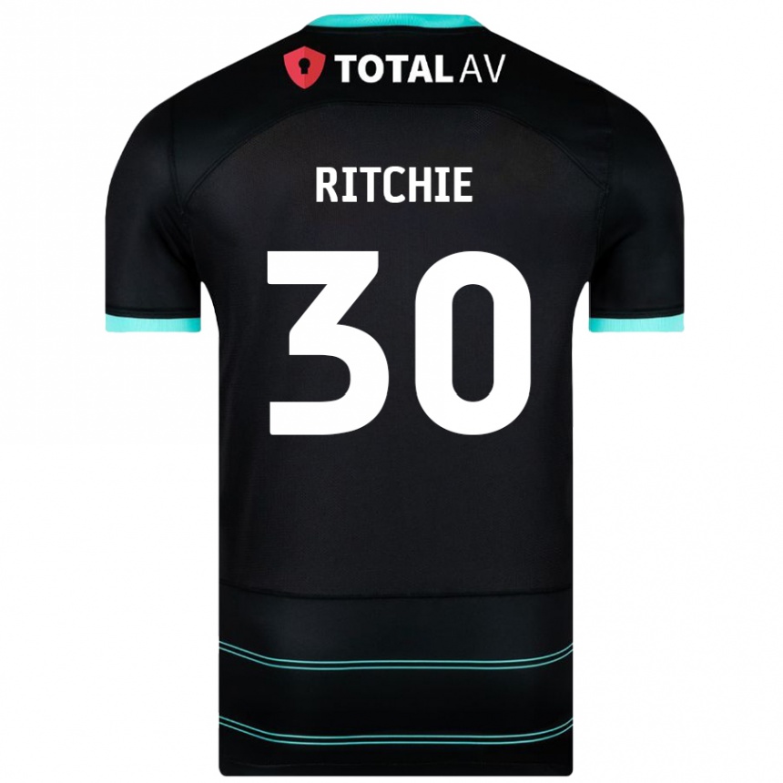 Kids Football Matt Ritchie #30 Black Away Jersey 2024/25 T-Shirt Australia