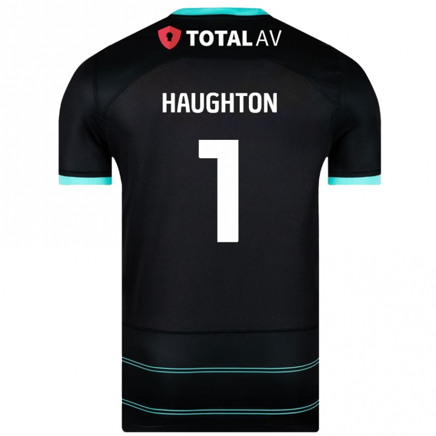 Kids Football Hannah Haughton #1 Black Away Jersey 2024/25 T-Shirt Australia