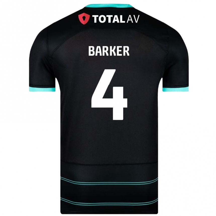 Kids Football Sophie Barker #4 Black Away Jersey 2024/25 T-Shirt Australia