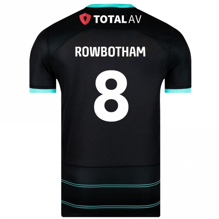 Kids Football Ava Rowbotham #8 Black Away Jersey 2024/25 T-Shirt Australia