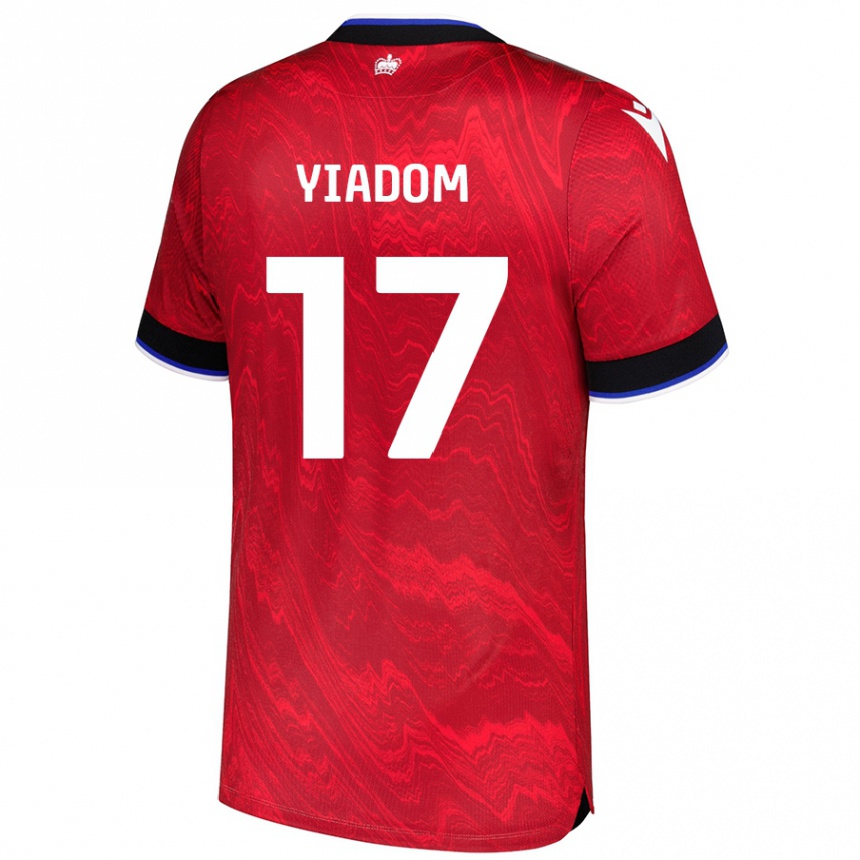 Kids Football Andy Yiadom #17 Red Black Away Jersey 2024/25 T-Shirt Australia