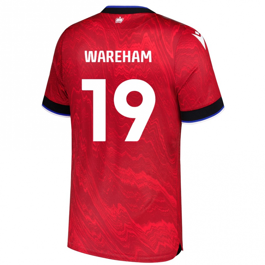 Kids Football Jayden Wareham #19 Red Black Away Jersey 2024/25 T-Shirt Australia