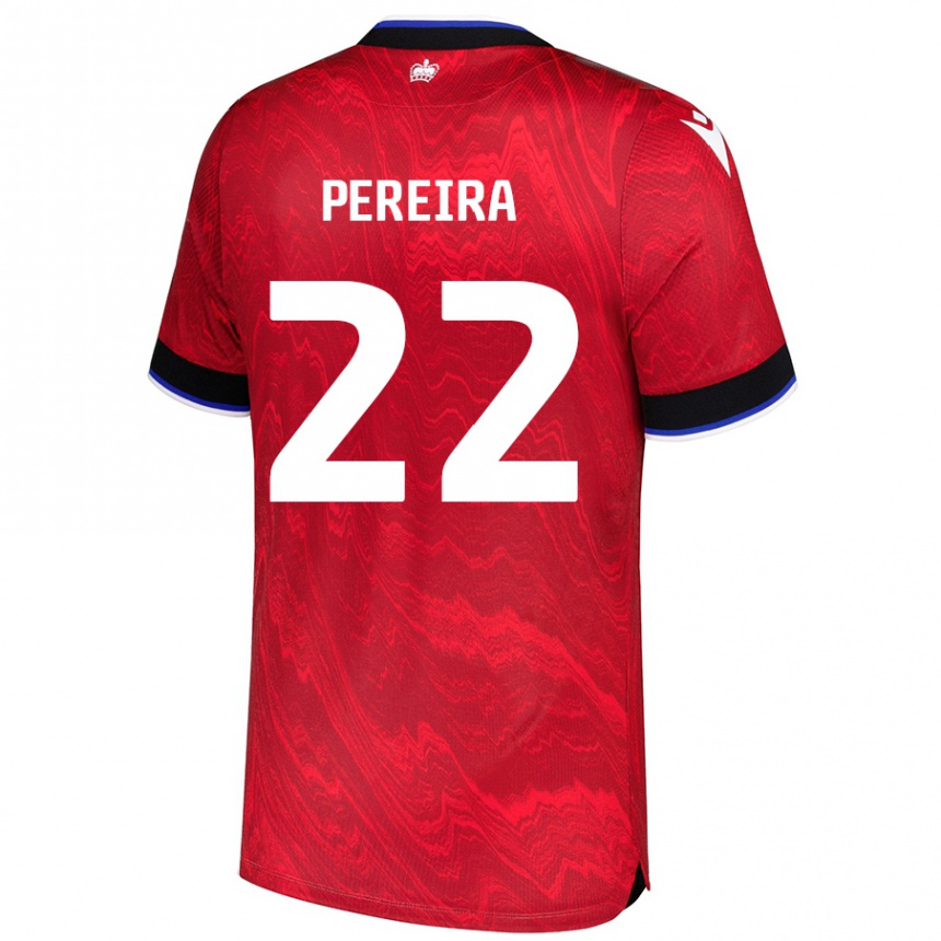 Kids Football Joel Pereira #22 Red Black Away Jersey 2024/25 T-Shirt Australia