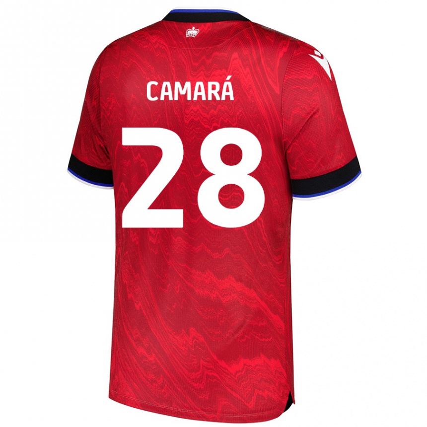 Kids Football Mamadi Camará #28 Red Black Away Jersey 2024/25 T-Shirt Australia