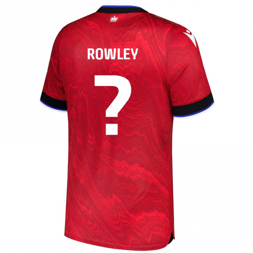 Kids Football Matt Rowley #0 Red Black Away Jersey 2024/25 T-Shirt Australia