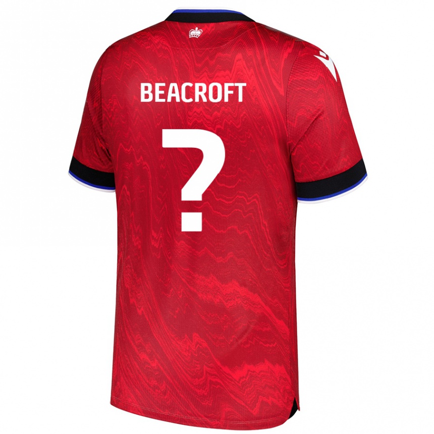 Kids Football Boyd Beacroft #0 Red Black Away Jersey 2024/25 T-Shirt Australia