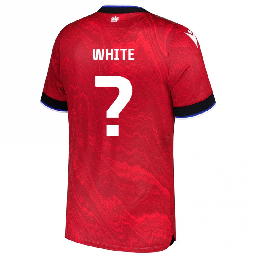 Kids Football Aaron White #0 Red Black Away Jersey 2024/25 T-Shirt Australia