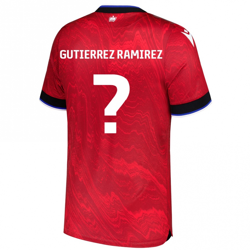 Kids Football William Gutierrez Ramirez #0 Red Black Away Jersey 2024/25 T-Shirt Australia