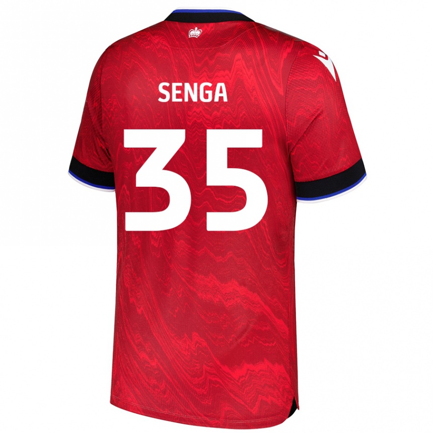 Kids Football Jack Senga #35 Red Black Away Jersey 2024/25 T-Shirt Australia