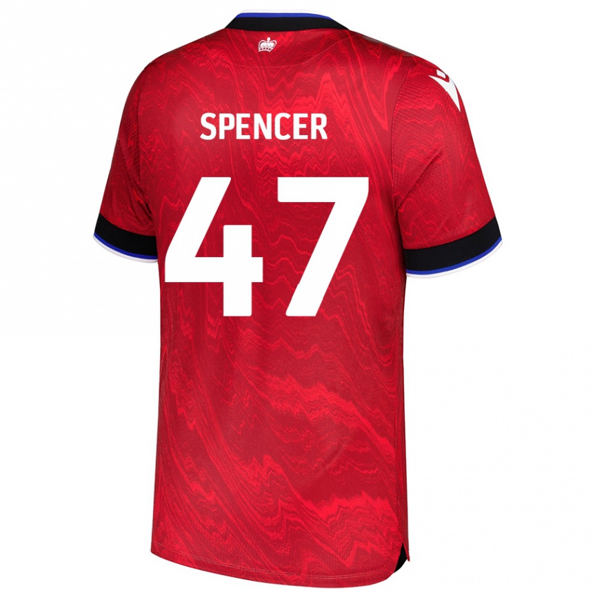 Kids Football Shay Spencer #47 Red Black Away Jersey 2024/25 T-Shirt Australia