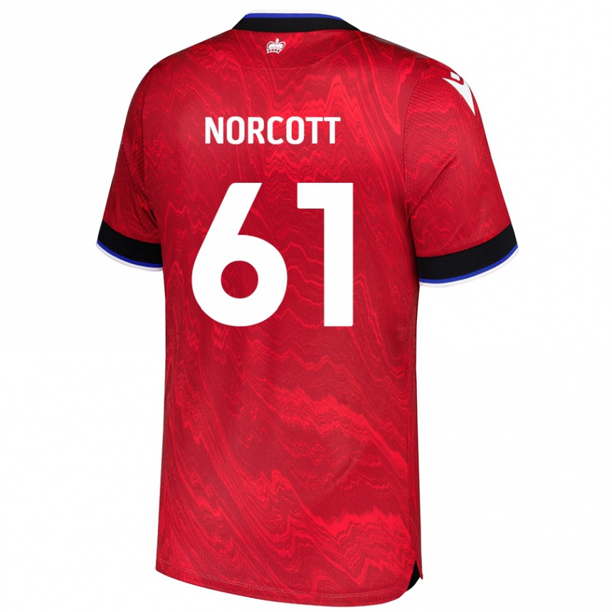 Kids Football Tom Norcott #61 Red Black Away Jersey 2024/25 T-Shirt Australia