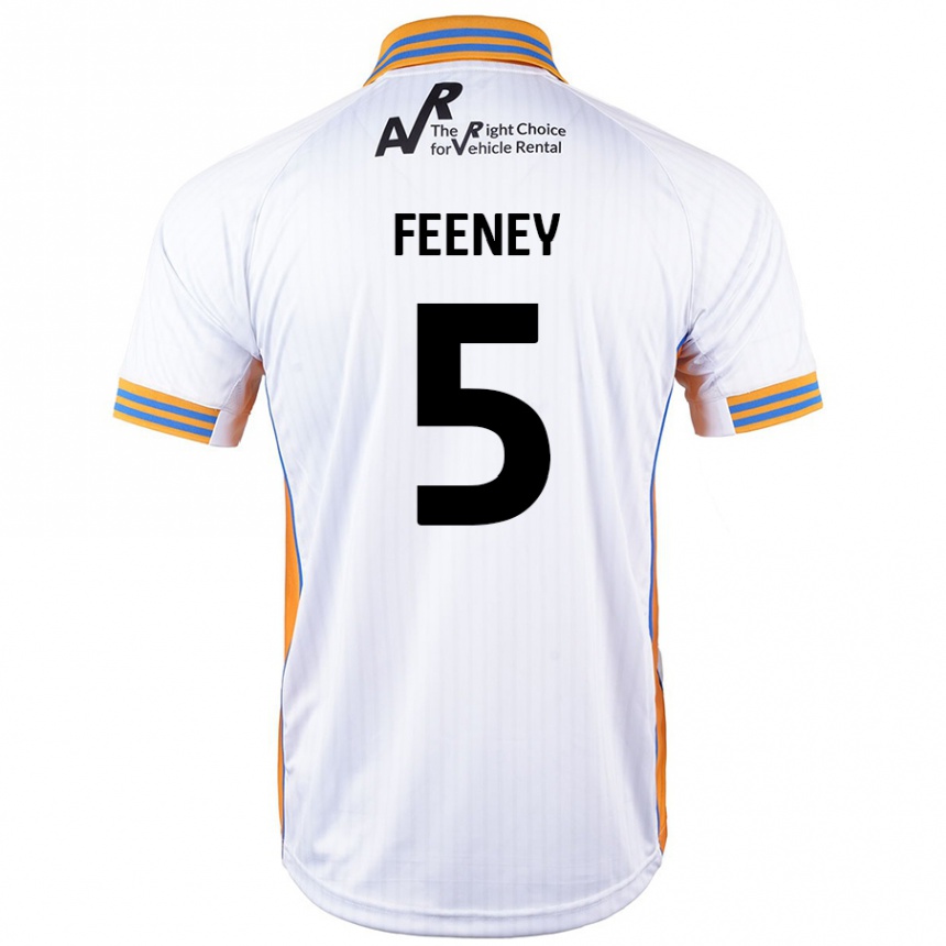 Kids Football Morgan Feeney #5 White Away Jersey 2024/25 T-Shirt Australia