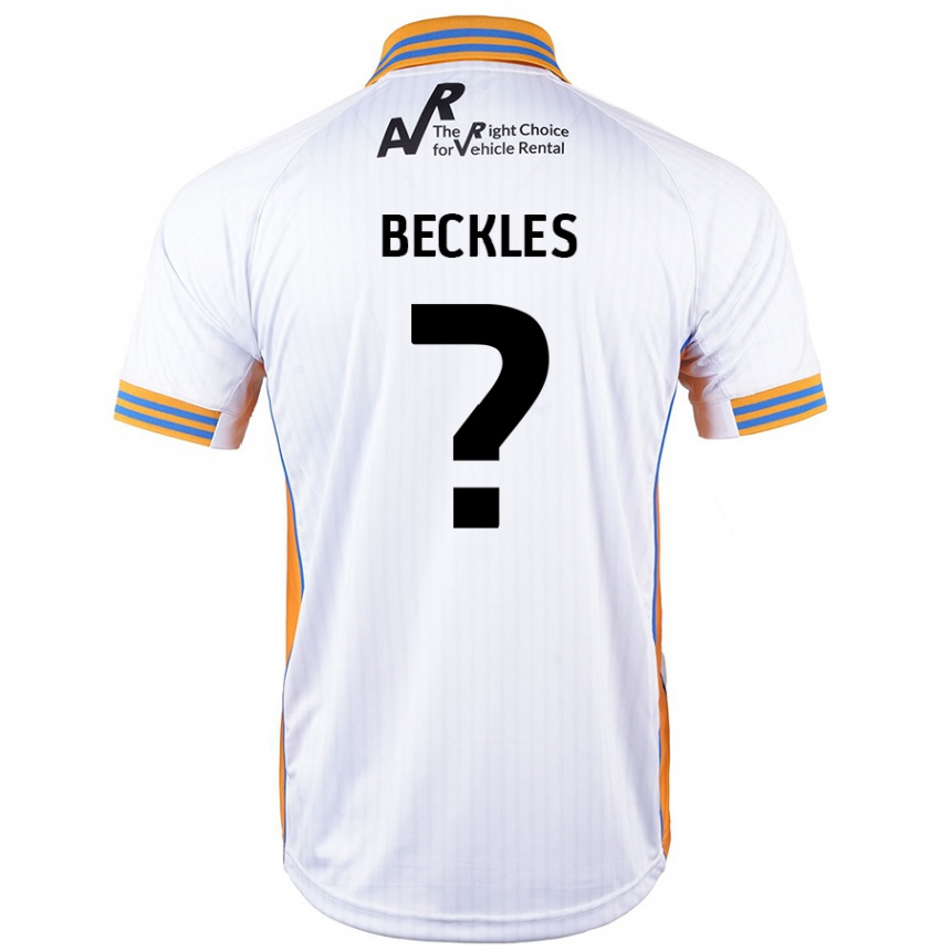 Kids Football Frankie Beckles #0 White Away Jersey 2024/25 T-Shirt Australia