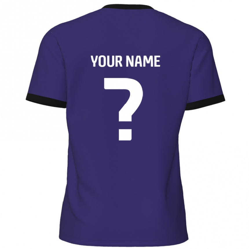 Kids Football Your Name #0 Purple Away Jersey 2024/25 T-Shirt Australia