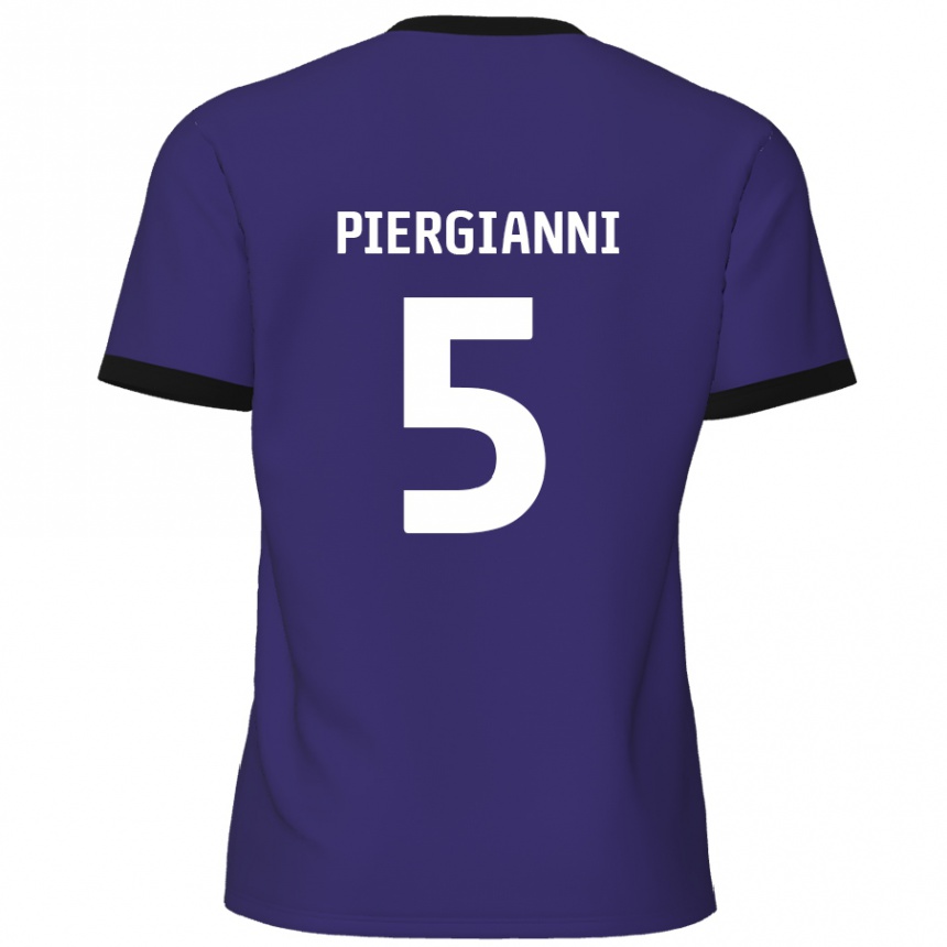 Kids Football Carl Piergianni #5 Purple Away Jersey 2024/25 T-Shirt Australia