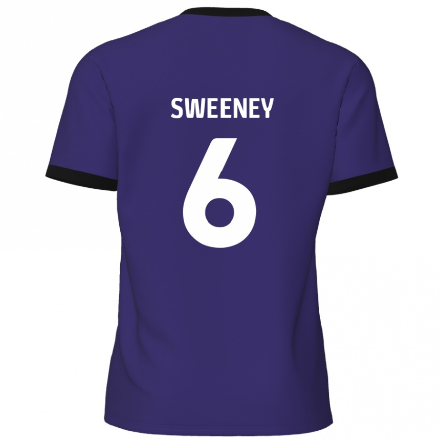 Kids Football Dan Sweeney #6 Purple Away Jersey 2024/25 T-Shirt Australia