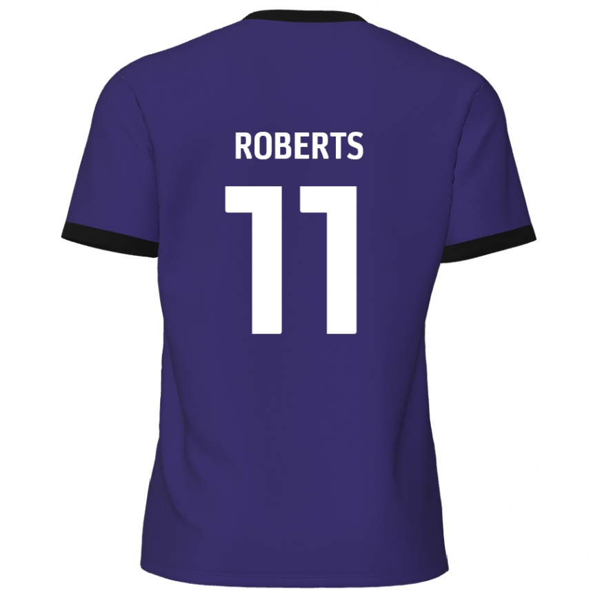 Kids Football Jordan Roberts #11 Purple Away Jersey 2024/25 T-Shirt Australia