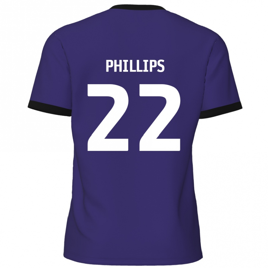 Kids Football Daniel Phillips #22 Purple Away Jersey 2024/25 T-Shirt Australia