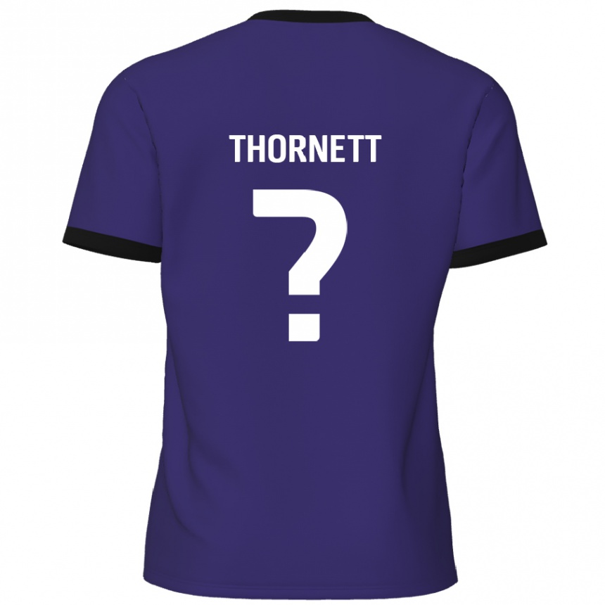 Kids Football Alfie Thornett #0 Purple Away Jersey 2024/25 T-Shirt Australia